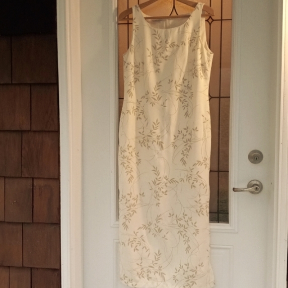 Your 6th Sense Classic Style Excel.Cond Cream Midi Side-slit Zipper Lining Dress - Picture 5 of 8